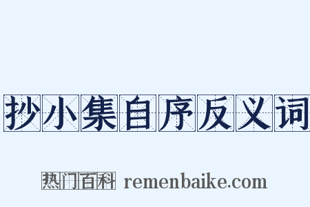 抄小集自序反义词是什么意思的图片